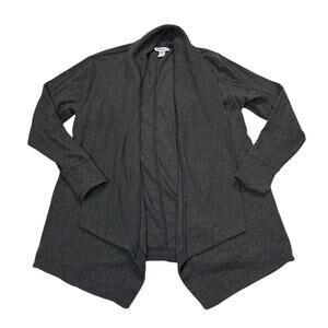 Athleta Womens Large Pranayama Gray Open Front Cardigan Loungewear Cozy Comfy